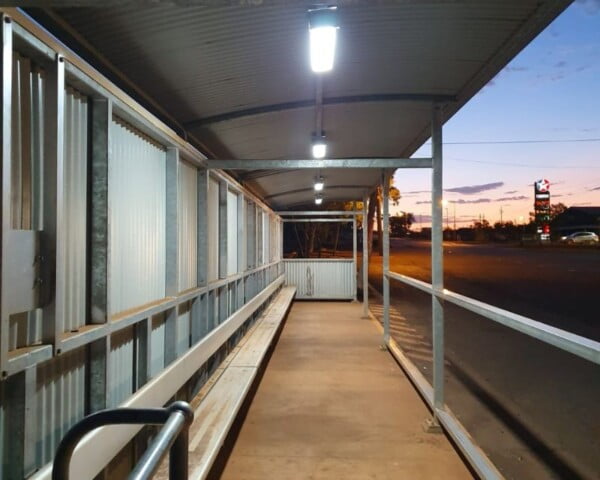 solar canopy light in WA bus stop