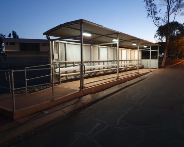 solar canopy light in WA bus stop