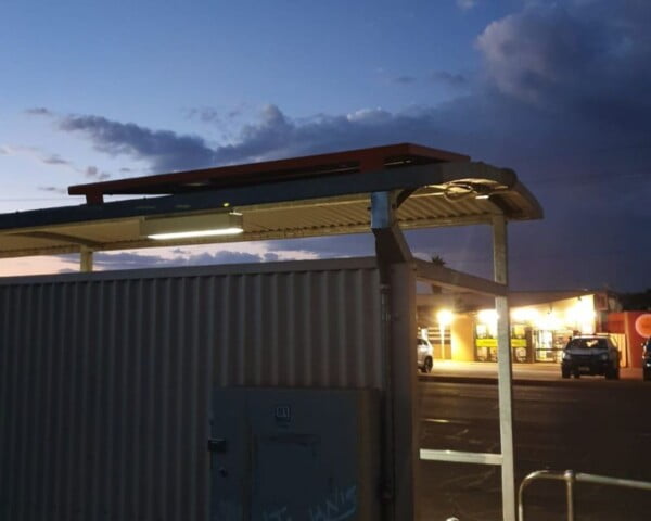 solar canopy light in WA bus stop