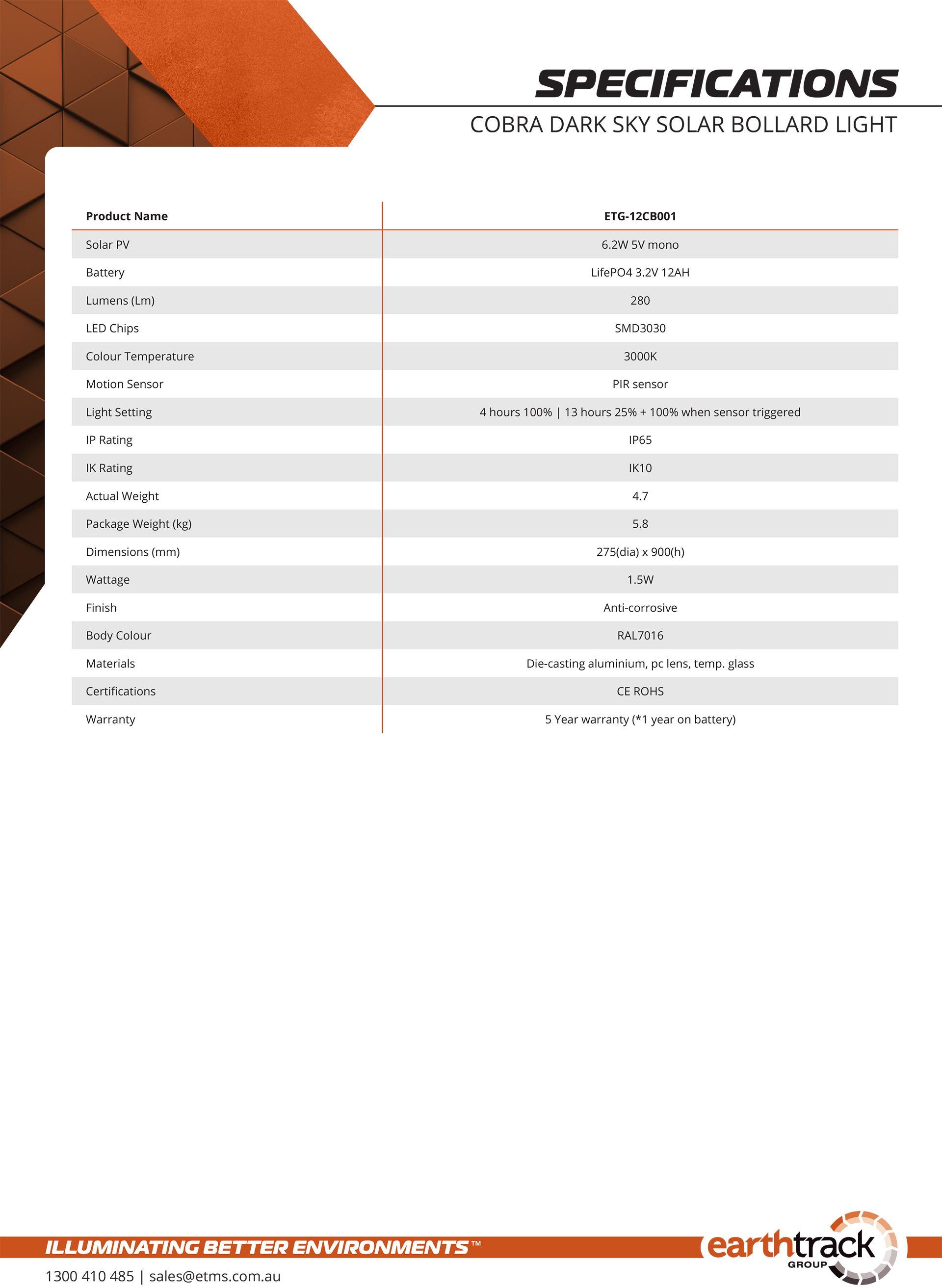 Product Specifications