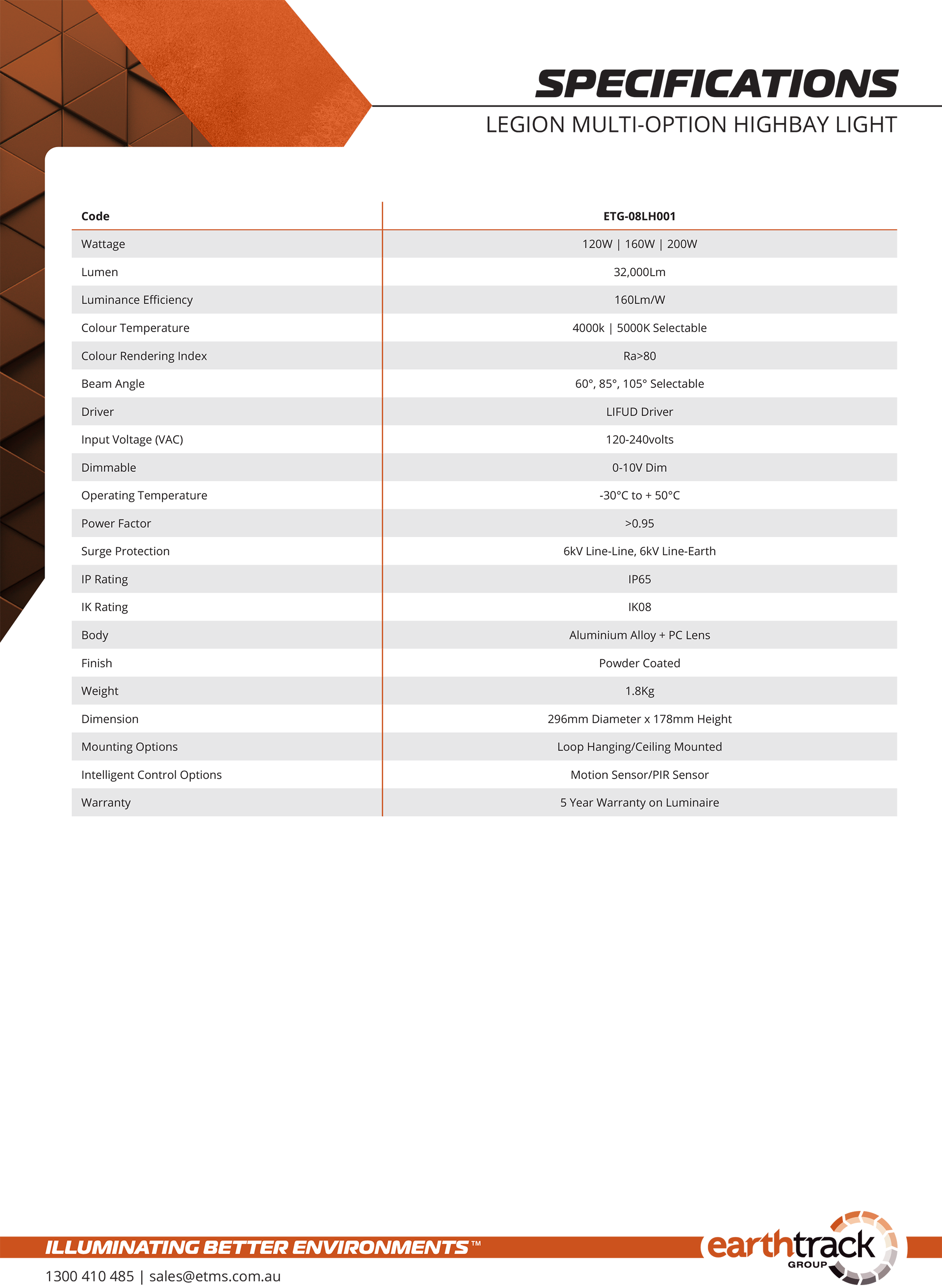 Product Specifications