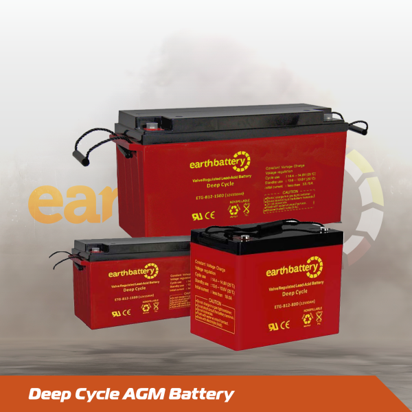 EarthTrack Deep Cycle AGM Battery Image